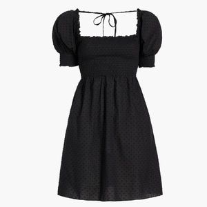 Hill House Athena Black Swiss Dot Cotton Nap Dress Sz L